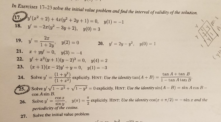 Solved In Exercises 17-23 solve the initial value problem | Chegg.com