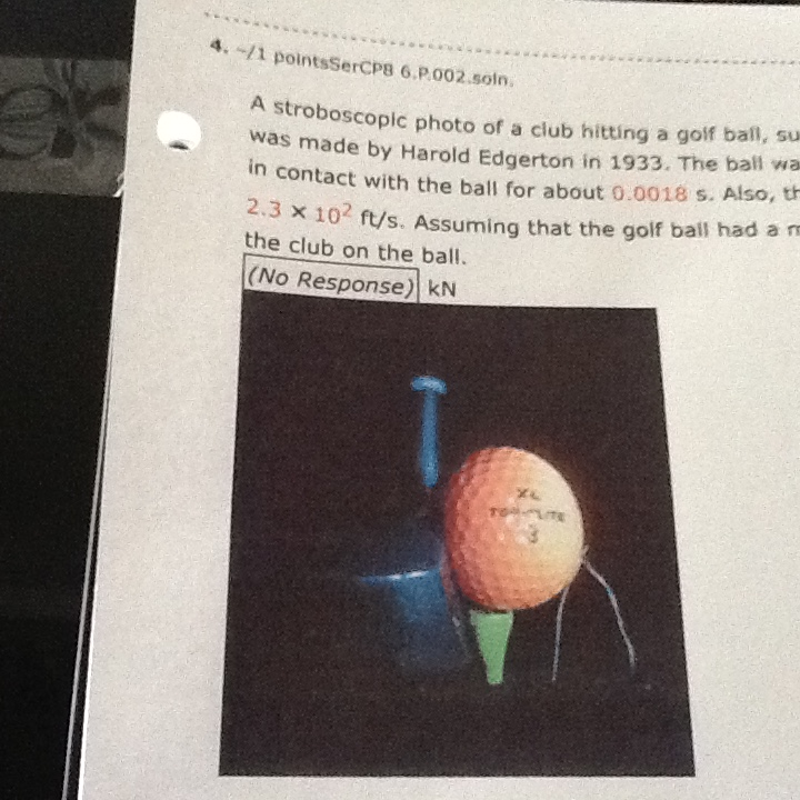 Solved A stroboscopic photo of a club hitting a golf ball, | Chegg.com