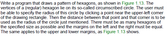Write a program that draws a pattern of hexagons, as | Chegg.com