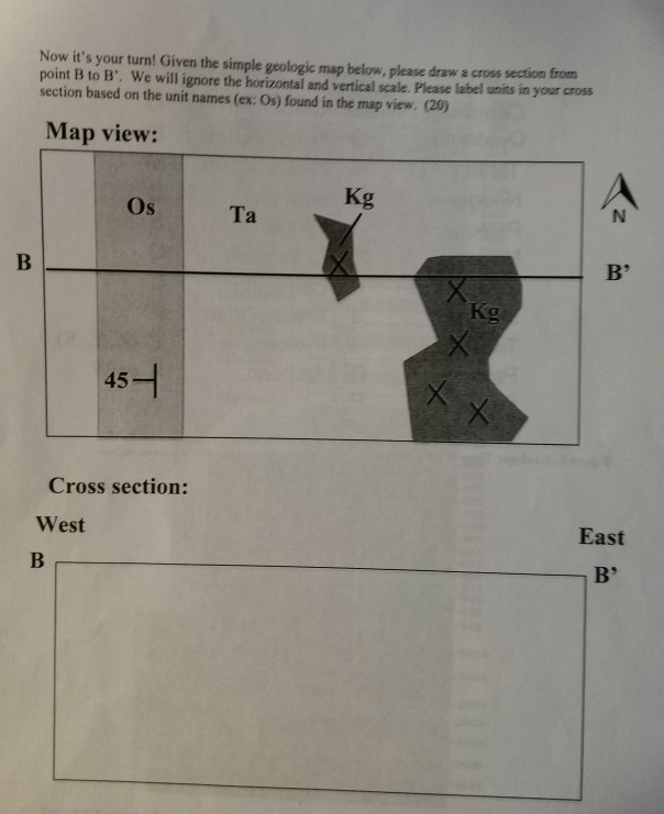 Solved Now It's Your Turn! Given The Simple Geologic Map | Chegg.com