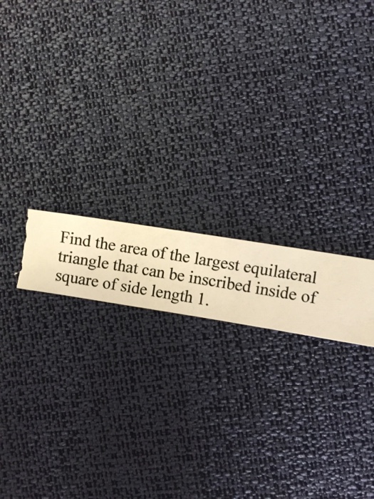 Solved Find The Area Of The Largest Equilateral Triangle 