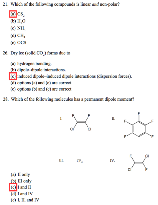 Solved Which of the following compounds is linear and
