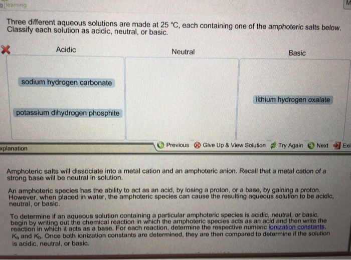 Solved Three different aquaeous solutions are made at 25 | Chegg.com