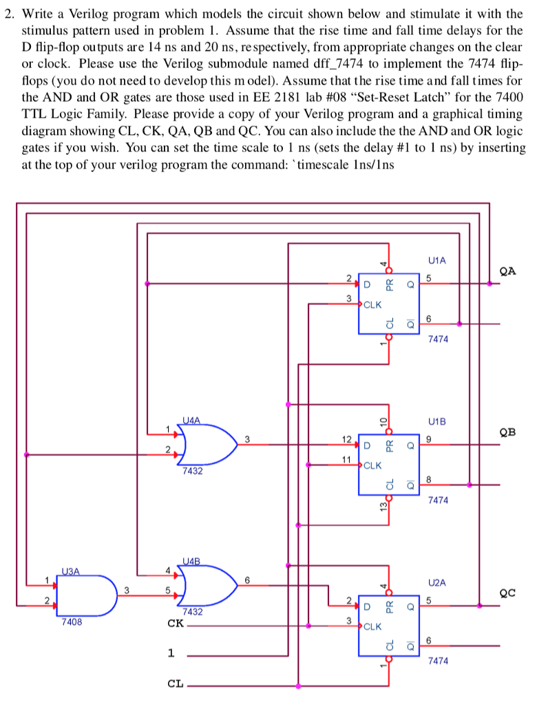 2. Write A Verilog Program Which Models The Circuit | Chegg.com