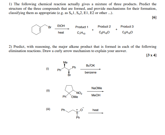 Solved Can Someone Answer This Please? E1, E2, Sn1, And Sn2 