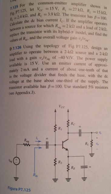 Solved For the common-emitter amplifier shown in Fig. | Chegg.com