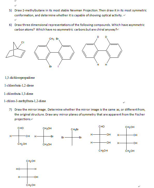 Solved Draw A Three-dimensional Structure For Each Compound, | Chegg.com