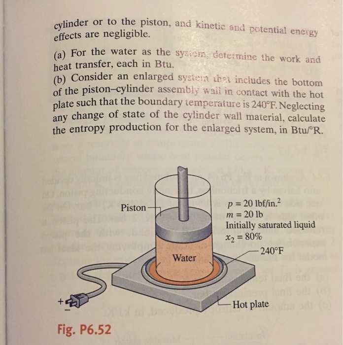 Solved shows a pistoncylinder assembly containing 20 lb