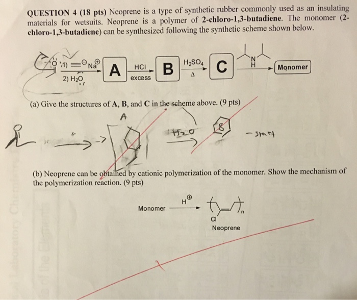 Solved The monomer 2-chloro-1,3-butadiene can be synthesized | Chegg.com