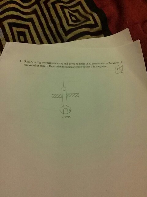 Solved Rod A In Figure Reciprocates Up And Down 45 Times In | Chegg.com