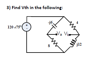 Solved Find Vth in the following: | Chegg.com