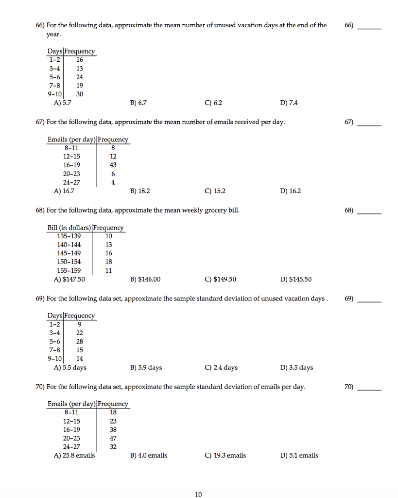 Solved Find the sample standard deviation. 58) 5, 6, 7, 8, 9 | Chegg.com