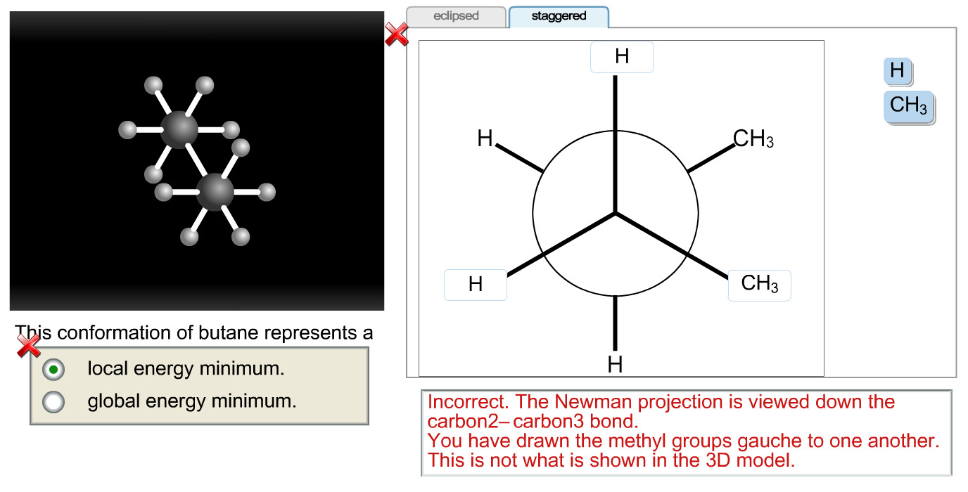 Solved A Three Dimensional Representation Of Butane Is Shown | Chegg.com