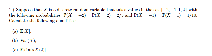 Solved Suppose that X is a discrete random variable that | Chegg.com
