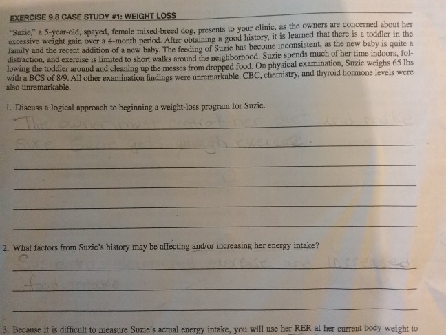 exercise 9.8 case study #1 weight loss