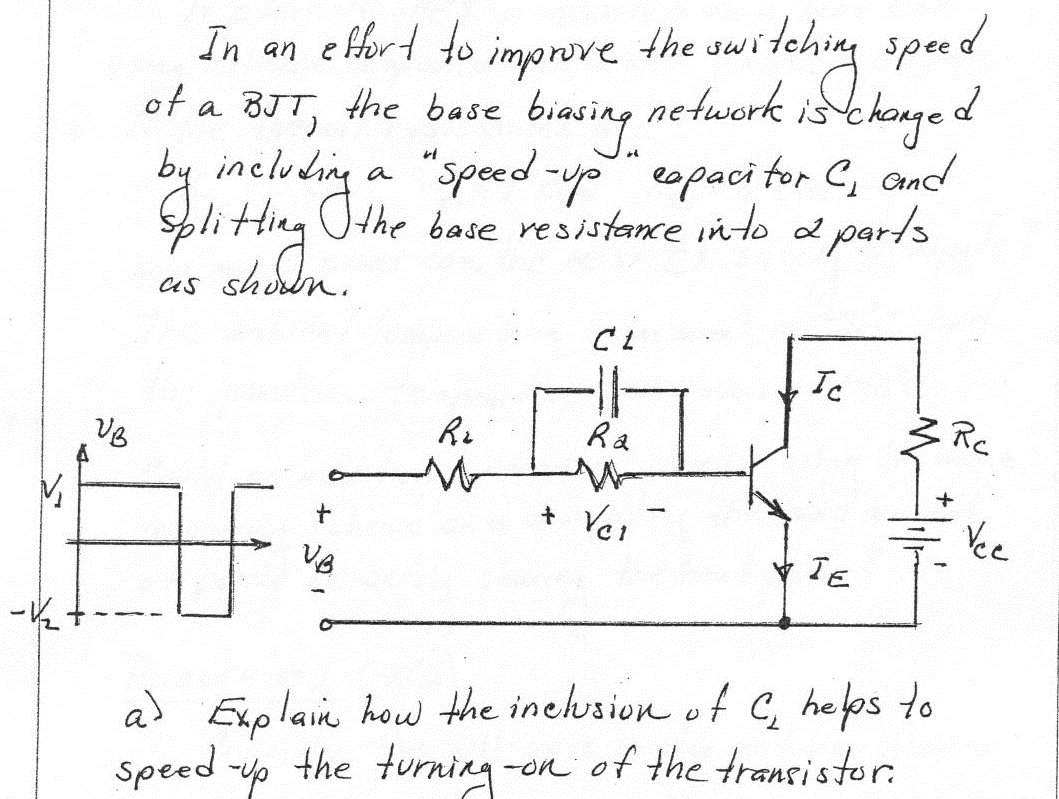 In an effort to improve the switching speed of a BJT, | Chegg.com