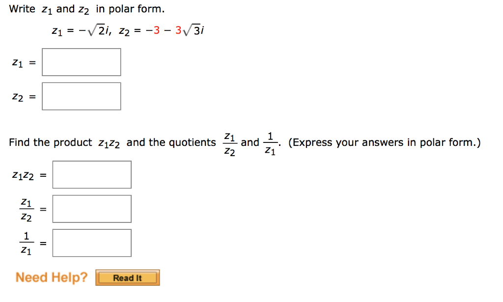 express z 2 2i in polar form