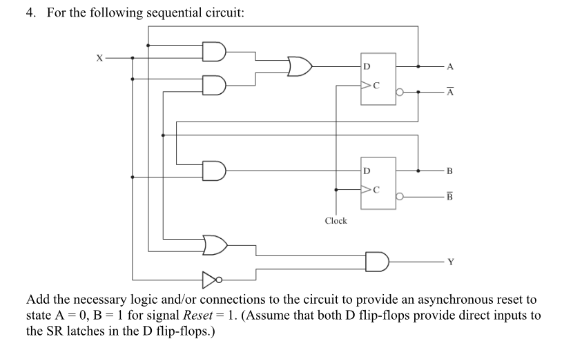 Solved 4. For the following sequential circuit: Clock Add | Chegg.com