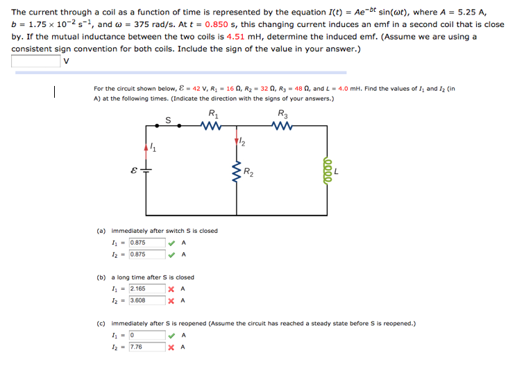 Solved The current through a coil as a function of time is | Chegg.com
