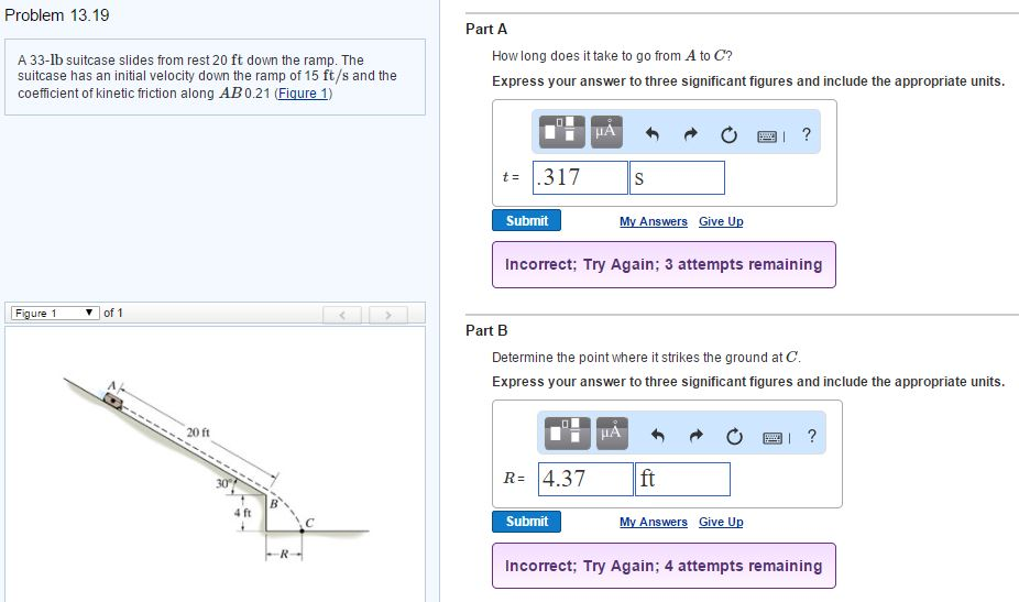 Solved A 33 Ib Suitcase Slides From Rest 20 Ft Down The Chegg 69-100-ib