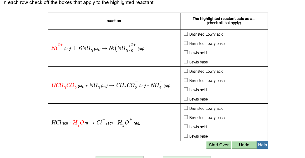 Solved In each row check off the boxes that apply to the