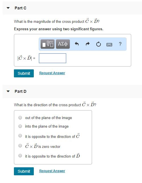 Solved Evaluate the cross products A × B and C × D? (Figure | Chegg.com