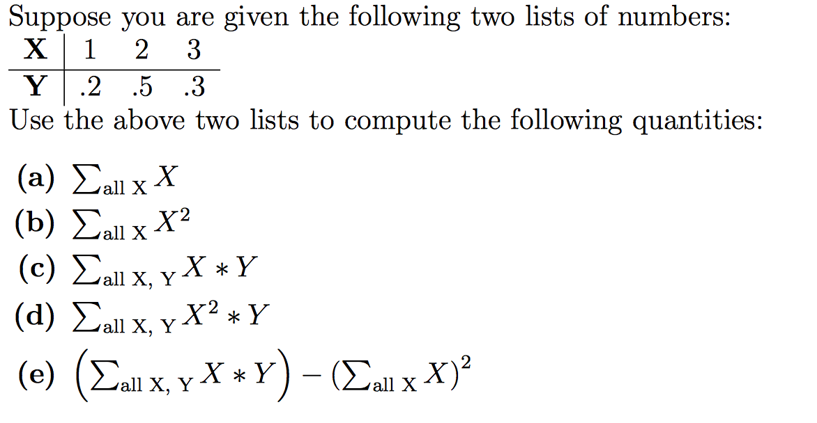 Solved Suppose You Are Given The Following Two Lists Of | Chegg.com