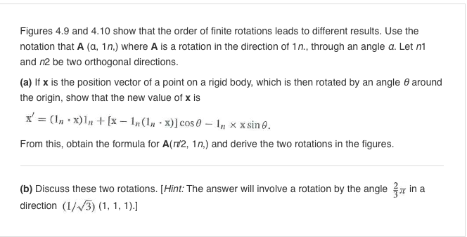The effect of two rotations performed in a given | Chegg.com