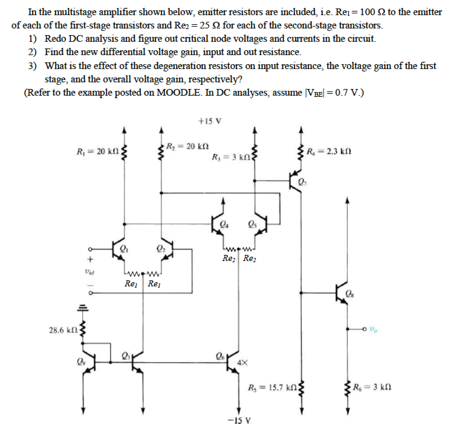 Solved In The Multistage Amplifier Shown Below, Emitter | Chegg.com