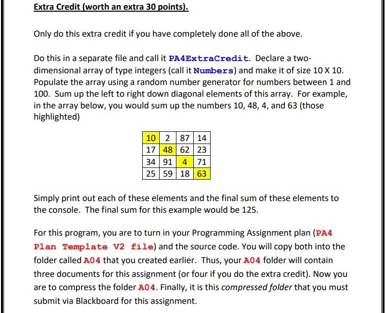 Solved Extra Credit (worth an extra 30 points Only do this | Chegg.com