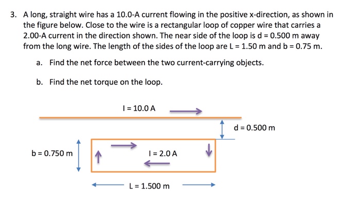 Solved A long, straight wire has a 10.0-A current flowing in | Chegg.com