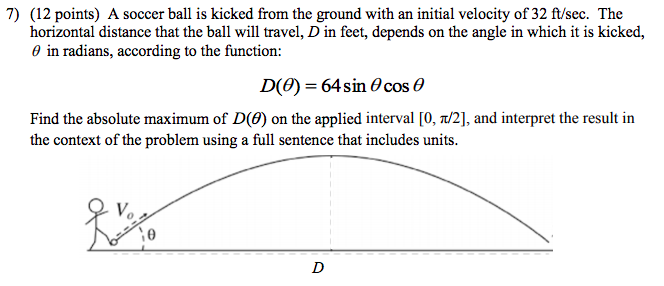 Solved 7) (12 points) A soccer ball is kicked from the | Chegg.com