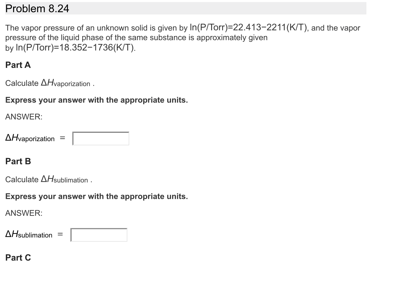 solved-problem-8-24-the-vapor-pressure-of-an-unknown-solid-chegg