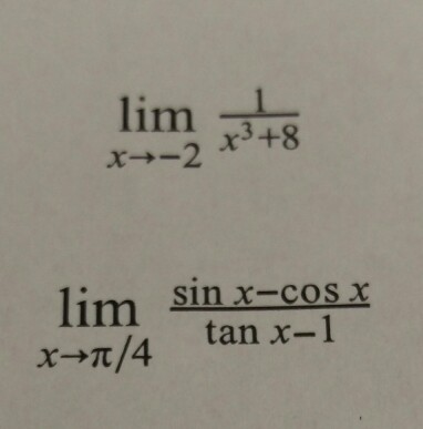 Solved lim L lim tan x-1 sin r-cos x im x-r/4 | Chegg.com