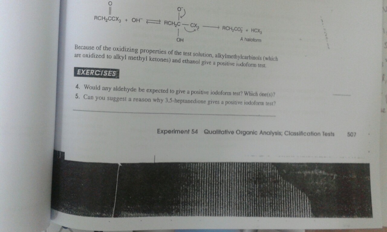 Solved Or A haloform OH Because of the oxidizing properties | Chegg.com