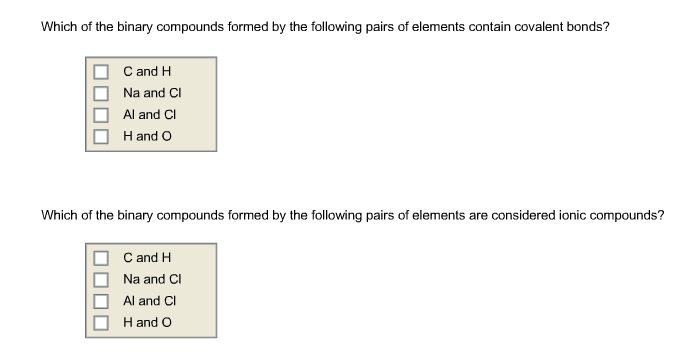 Solved Which Of The Binary Compounds Formed By The Following | Chegg.com