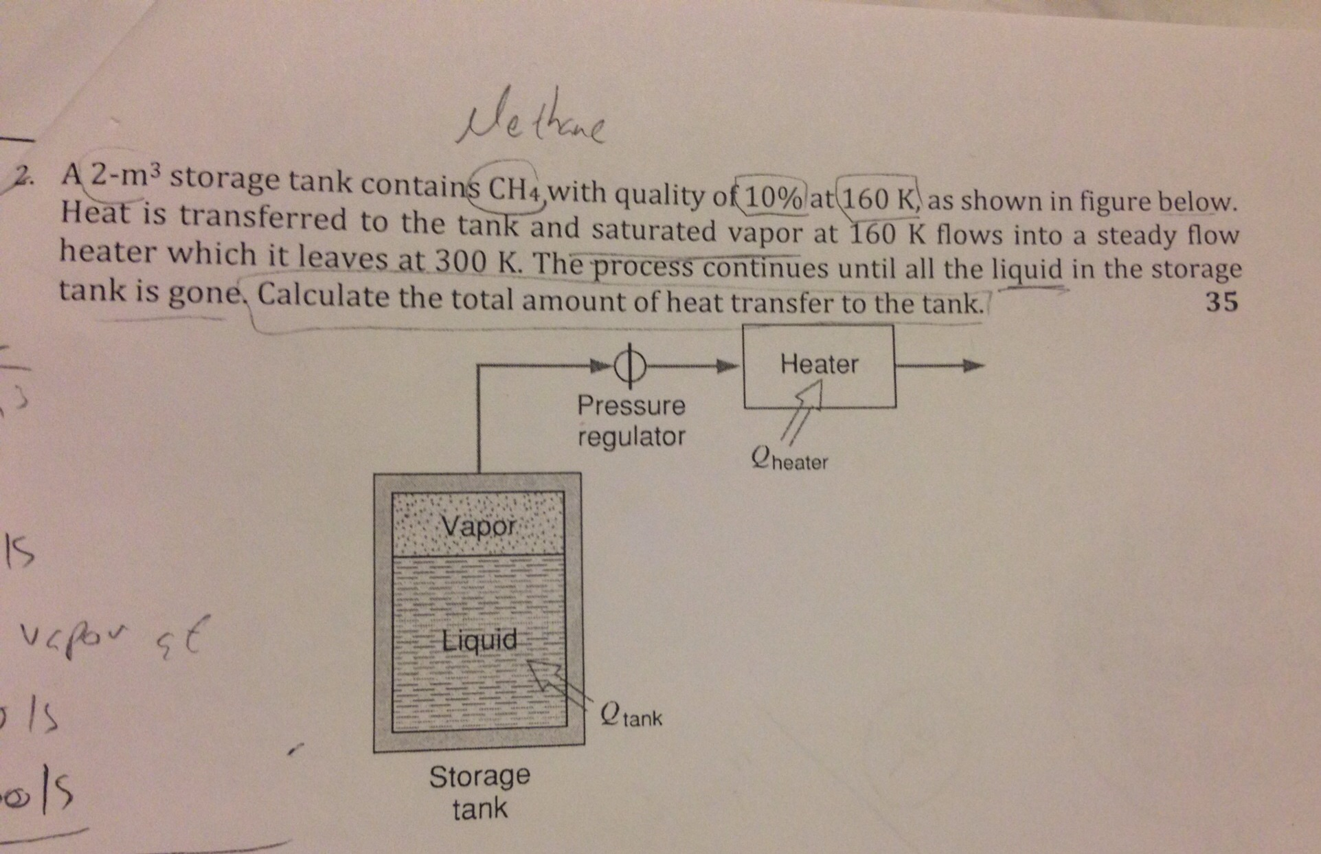 Solved A 2-m^3 storage tank contains CH4 with quality of | Chegg.com