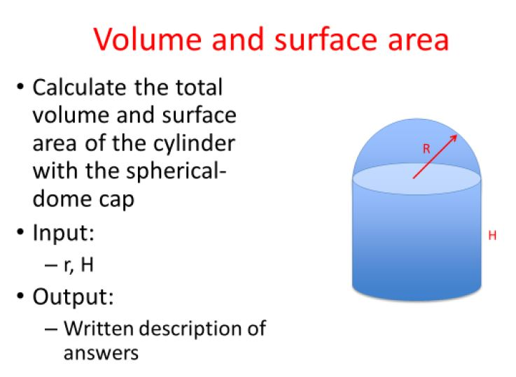 Solved Volume And Surface Area Calculate The Total Volume