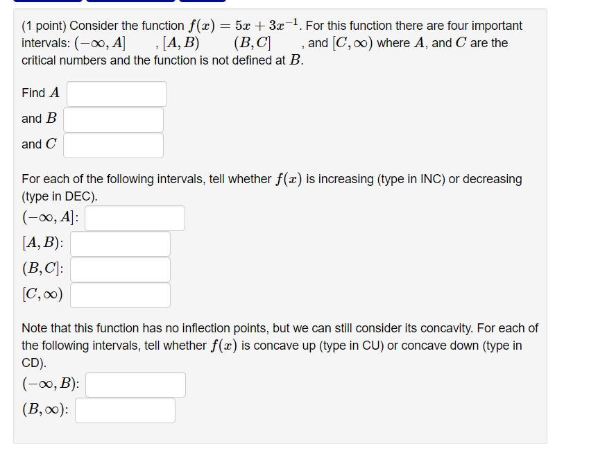 Solved Consider The Function F X 5x 3x 1 For This