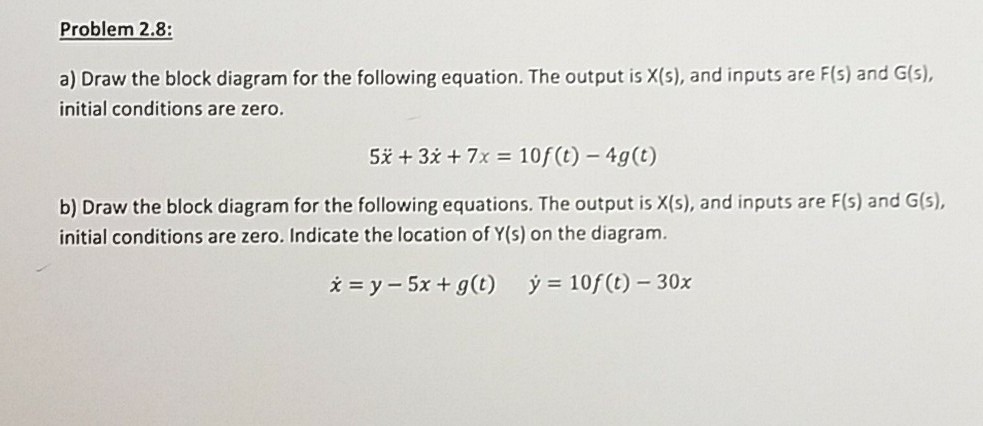 Solved a) Draw the block diagram for the following equation. | Chegg.com