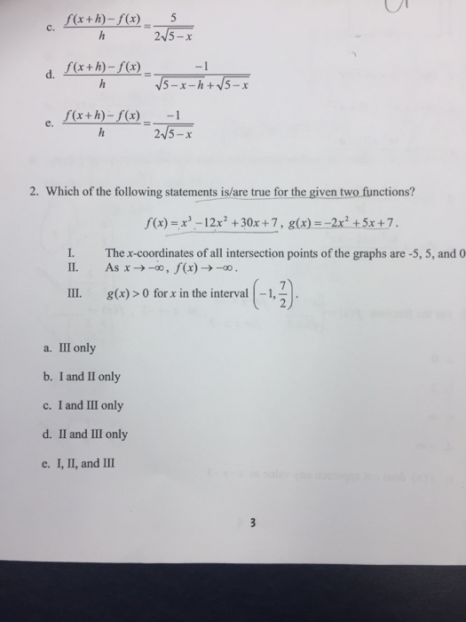 Solved Which of the following statements is/are true for the | Chegg.com