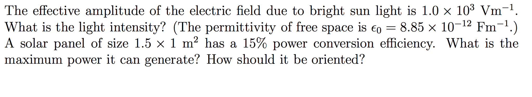 Solved The effective amplitude of the electric field due to | Chegg.com