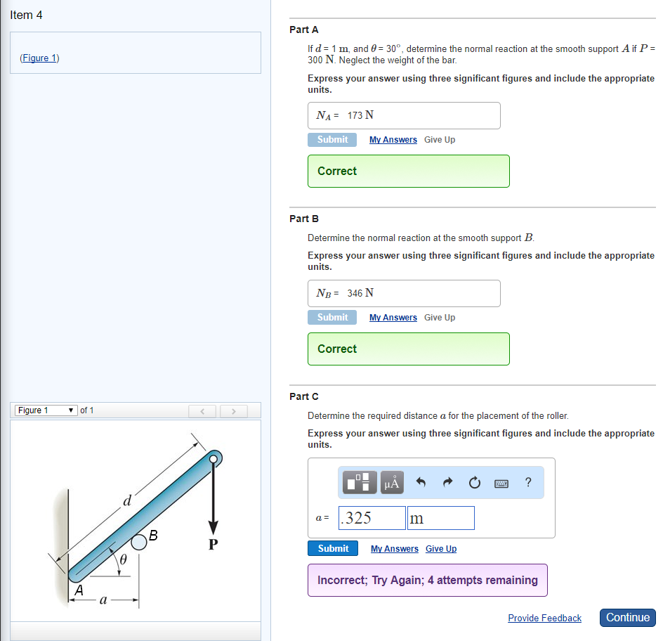 Solved Item 4 Part A lfd-1 m, and θ= 30°, determine the | Chegg.com