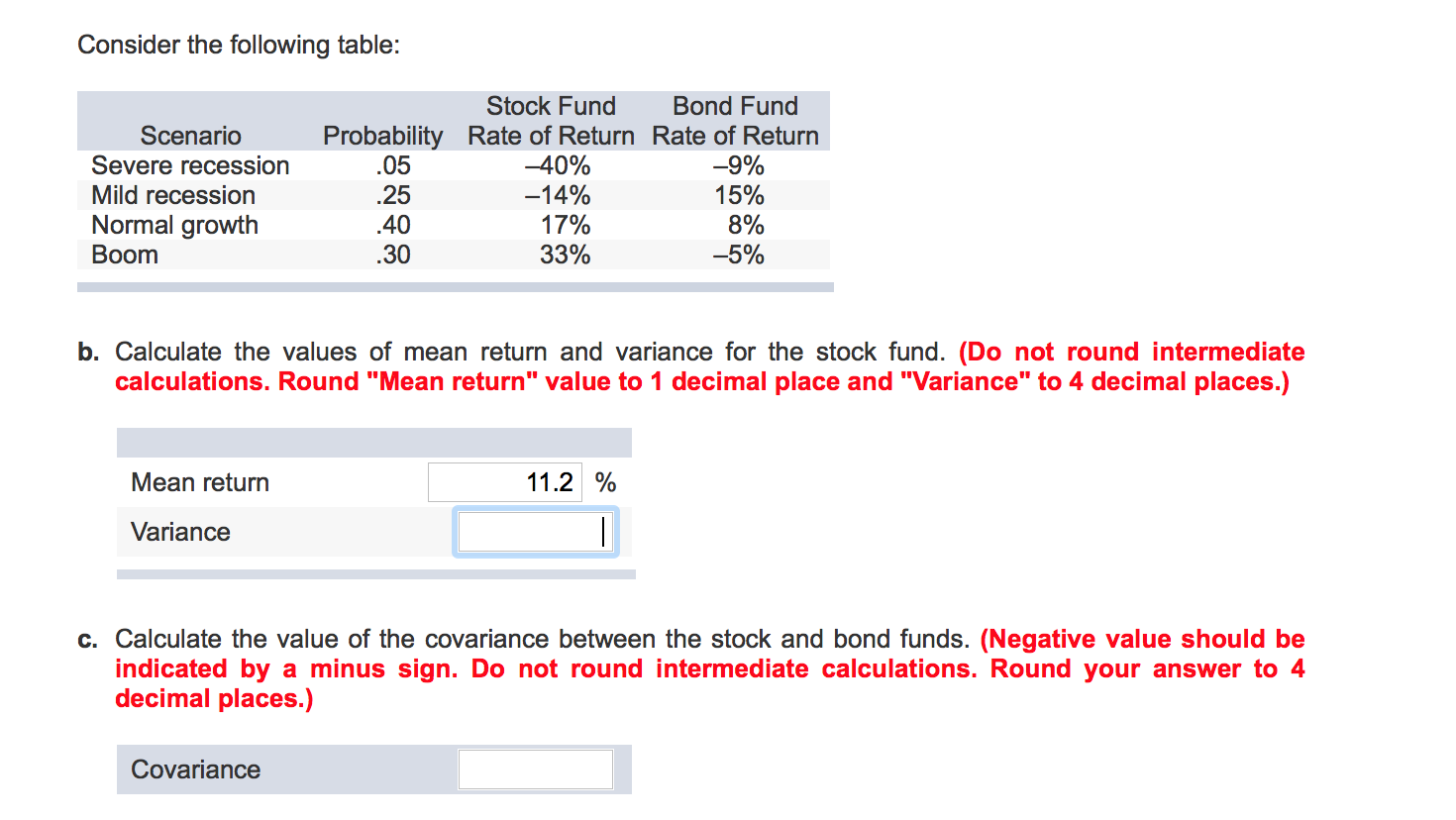 Solved Calculate The Values Of Mean Return And Variance For Chegg