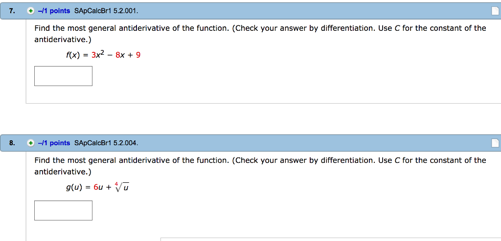 solved-find-the-most-general-antiderivative-of-the-function-chegg