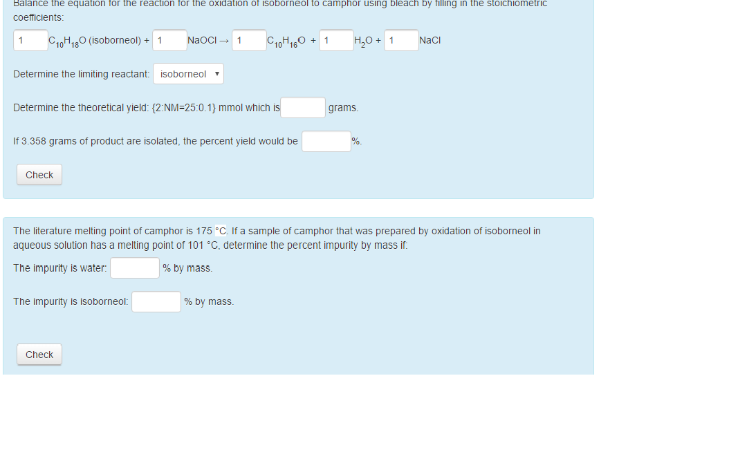 Solved balance the equation for the reaction for the