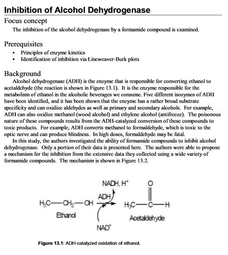 research paper on alcohol dehydrogenase