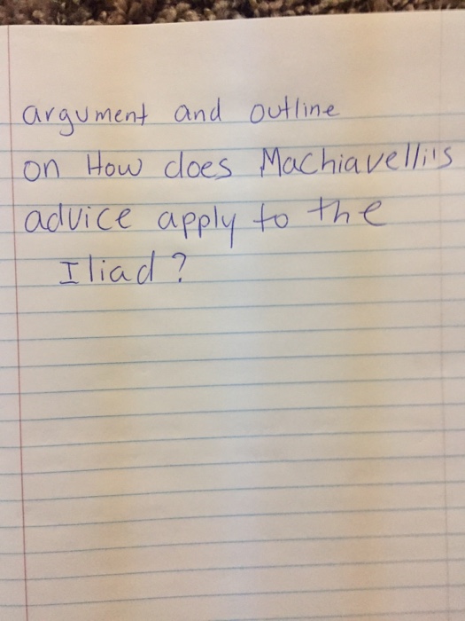 Solved Argument and outline on how does Machiavelli's advice | Chegg.com