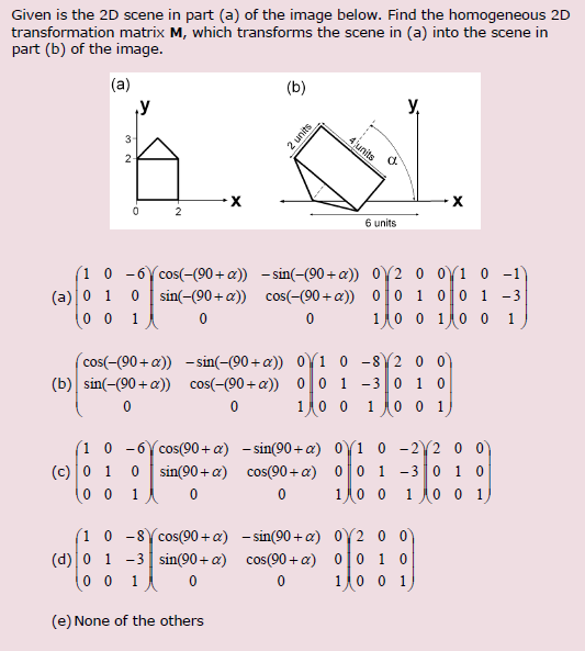 Given is the 2D scene in part (a) of the image below. | Chegg.com