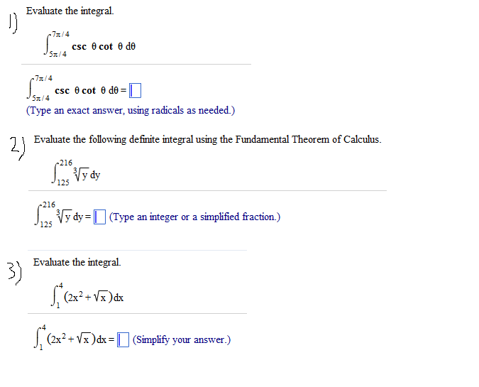 Solved Evaluate the integral. csc theta cot theta d theta